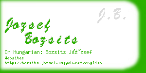 jozsef bozsits business card